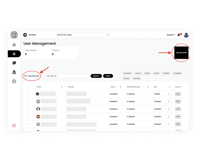 Grapple user management interface